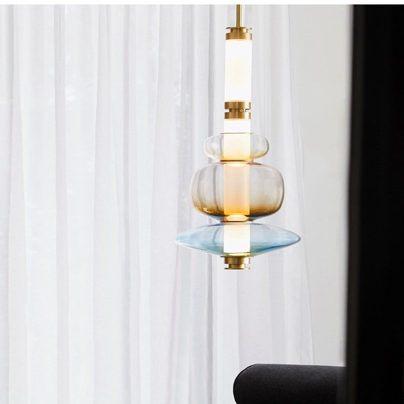 Golden Glass Art Chandelier - AiDeco.co.uk
