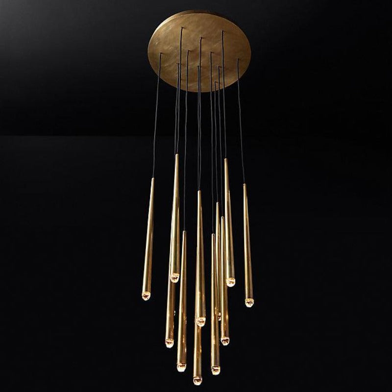 French Minimal Brass Chandelier - AiDeco.co.uk