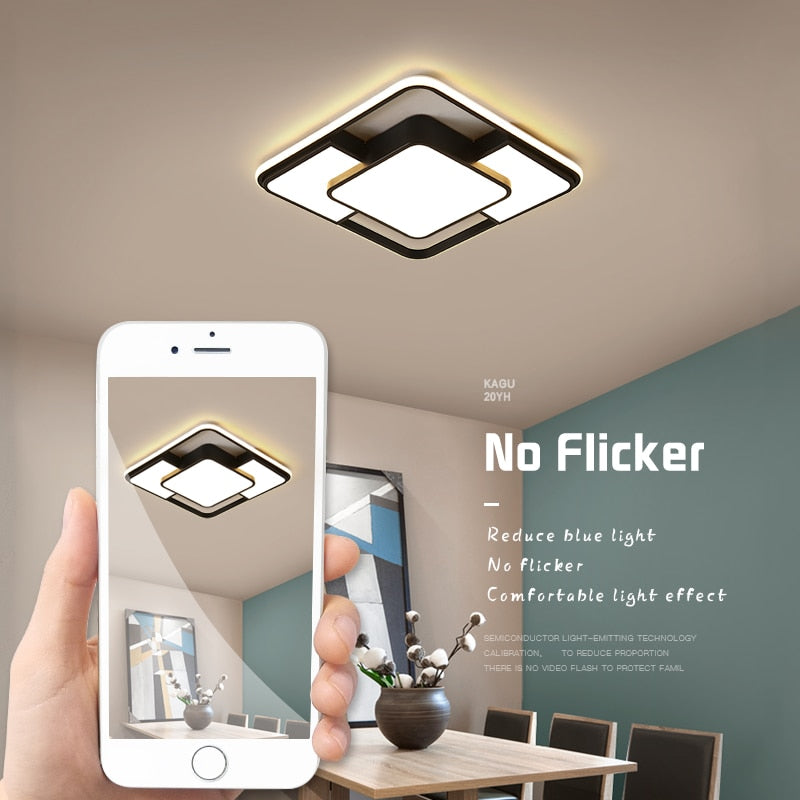 Modern Ceiling Light Fixtures for Living Room Bedroom Dining Room 110-220v Black Chandelier Ceiling Lamp Fixtures Home Lamp - AiDeco.co.uk
