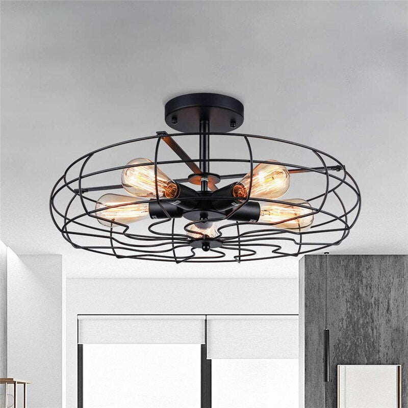 Lights Industrial Style Light Metal Cage Pendants - AiDeco.co.uk