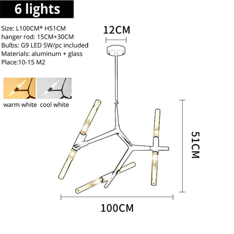 Abstract Golden Modern Chandelier - AiDeco.co.uk