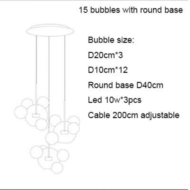Artpad Living Room Chandelier Warm/White Lighting Creative Clear Glass Bubble LED Chandelier for Dinging Room Lighting Fixture - AiDeco.co.uk