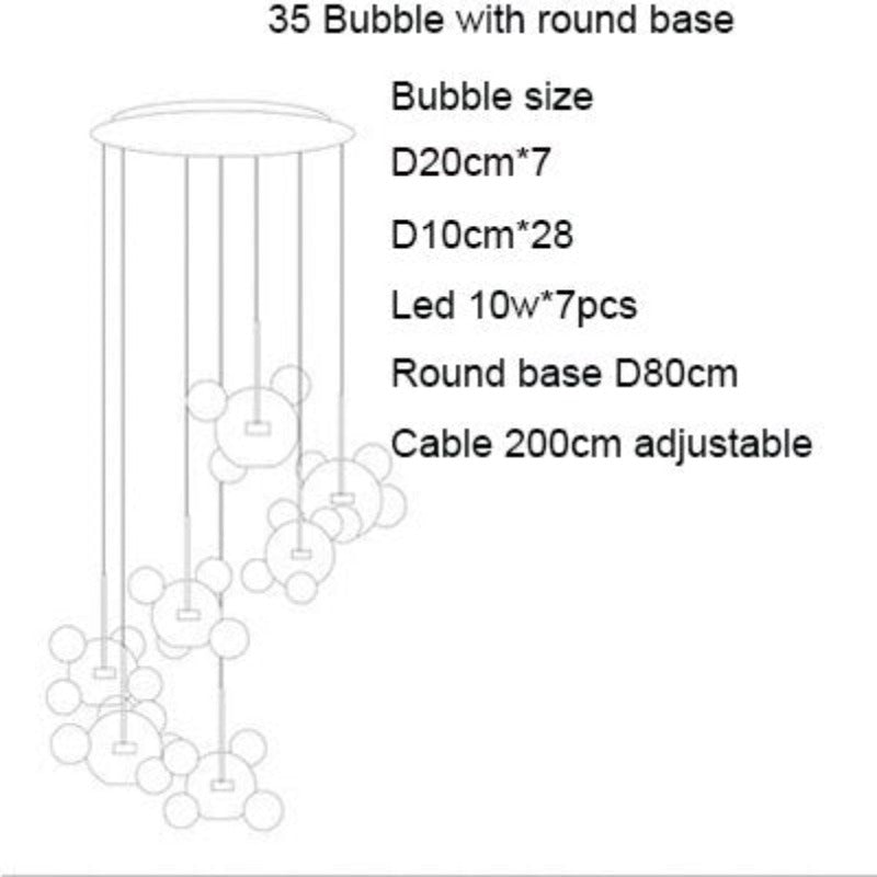 Artpad Living Room Chandelier Warm/White Lighting Creative Clear Glass Bubble LED Chandelier for Dinging Room Lighting Fixture - AiDeco.co.uk