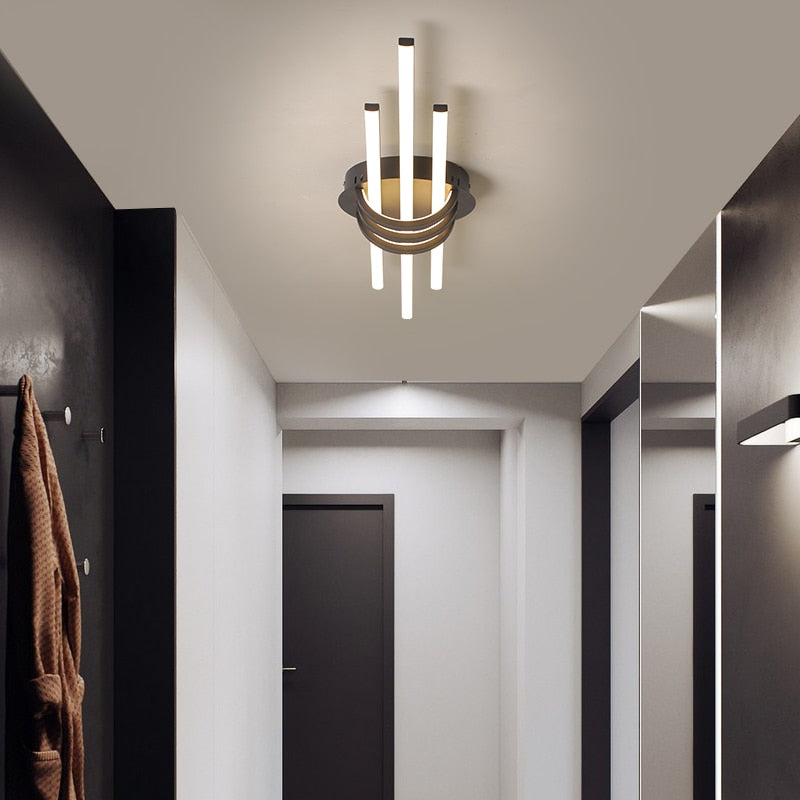 LODOOO Modern Led Chandeliers For Bedroom Corridor Foyer Living Room Matte Black/White Led Ceiling Chandelier Fixtures 90-260V - AiDeco.co.uk