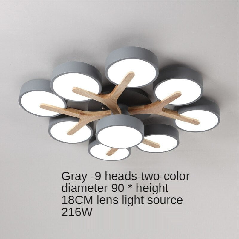 Nordic solid wood ceiling chandelier living room LED ceiling lamp bedroom lighting indoor lighting villa kitchen chandelier - AiDeco.co.uk