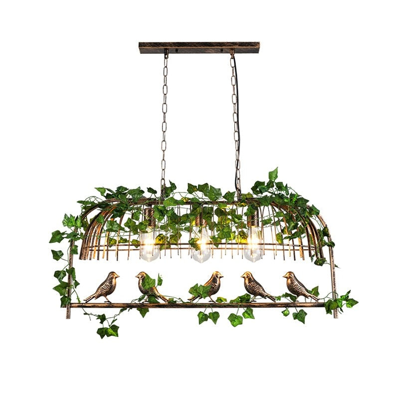 Retro Botanical Industrial Hanging Lamp - AiDeco.co.uk