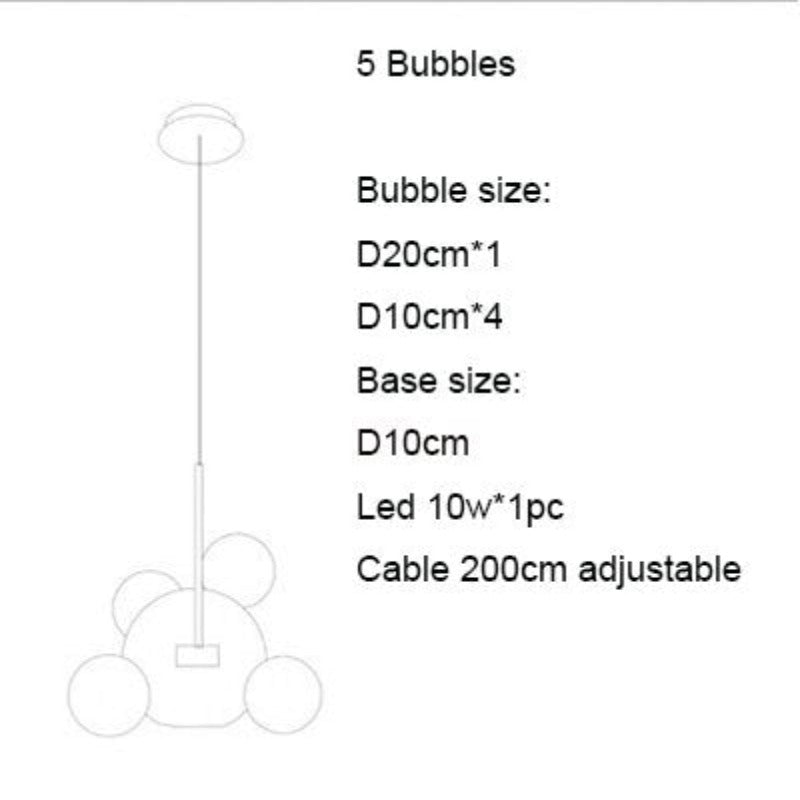 Artpad Living Room Chandelier Warm/White Lighting Creative Clear Glass Bubble LED Chandelier for Dinging Room Lighting Fixture - AiDeco.co.uk