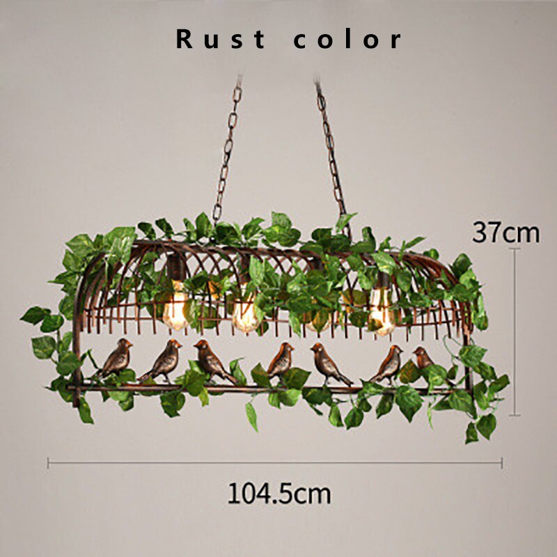 Retro Botanical Industrial Hanging Lamp - AiDeco.co.uk