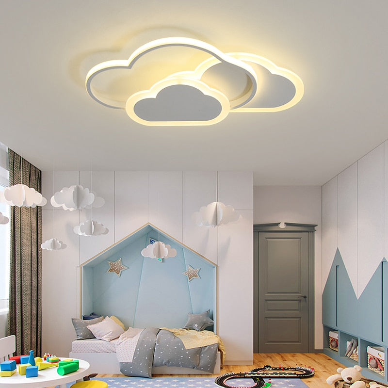 Modern Led Ceiling Lamp Creative White Cloud Bedroom Lighting Cartoon Children&#39;s Room Kid Read Study Pink Decoration Light - AiDeco.co.uk