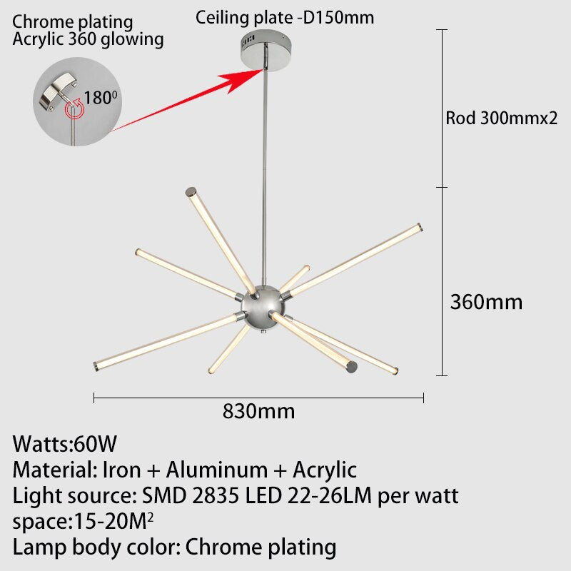 Modern Spike Led Hanging Chandelier - AiDeco.co.uk