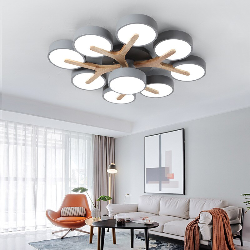 Nordic solid wood ceiling chandelier living room LED ceiling lamp bedroom lighting indoor lighting villa kitchen chandelier - AiDeco.co.uk