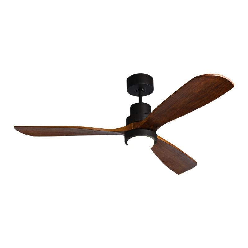 Wooden Modern LED Chandelier With Fan And Light Hanging Ceiling Lamp for Living Room Bedroom Remote Control Wood Fans Lamps Home - AiDeco.co.uk