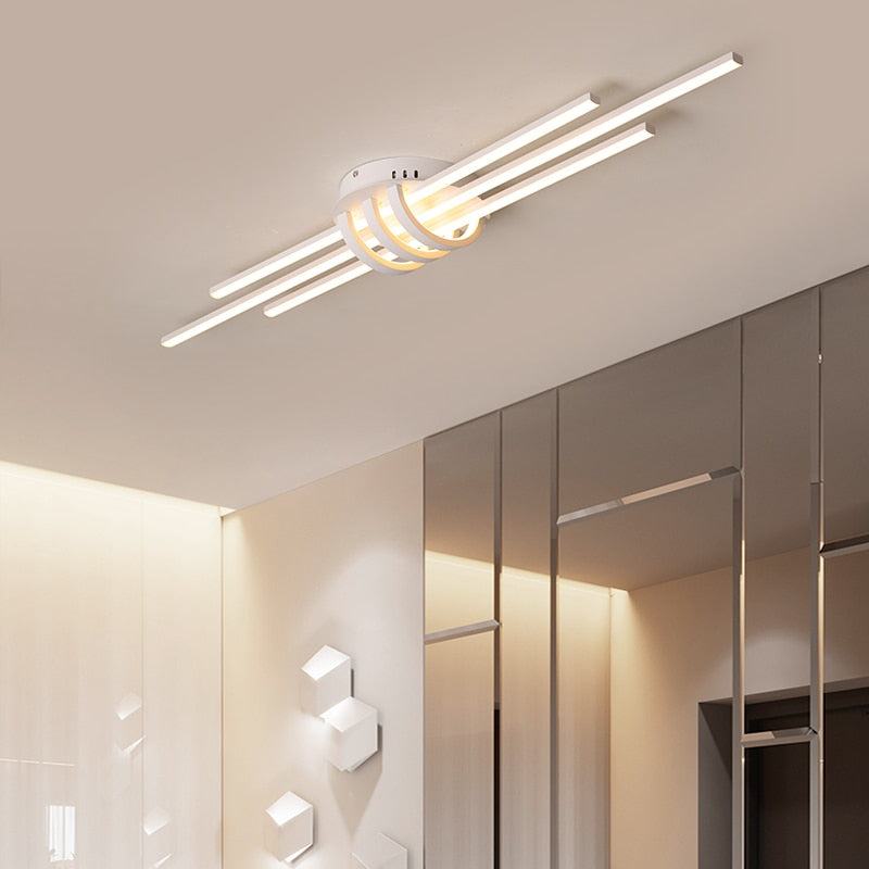 LODOOO Modern Led Chandeliers For Bedroom Corridor Foyer Living Room Matte Black/White Led Ceiling Chandelier Fixtures 90-260V - AiDeco.co.uk