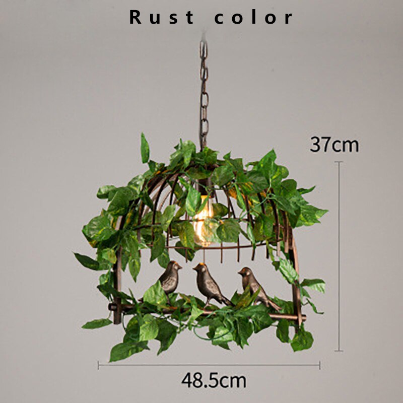 Retro Botanical Industrial Hanging Lamp - AiDeco.co.uk
