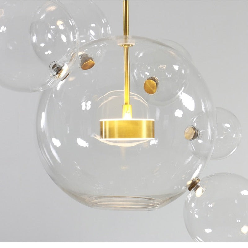 Artpad Living Room Chandelier Warm/White Lighting Creative Clear Glass Bubble LED Chandelier for Dinging Room Lighting Fixture - AiDeco.co.uk