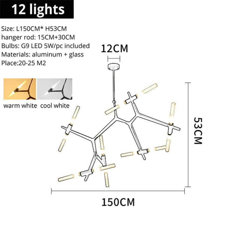 Abstract Golden Modern Chandelier - AiDeco.co.uk