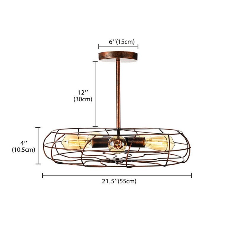 Lights Industrial Style Light Metal Cage Pendants - AiDeco.co.uk
