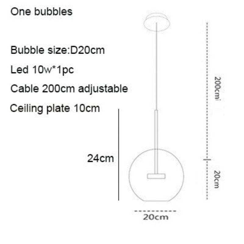Artpad Living Room Chandelier Warm/White Lighting Creative Clear Glass Bubble LED Chandelier for Dinging Room Lighting Fixture - AiDeco.co.uk