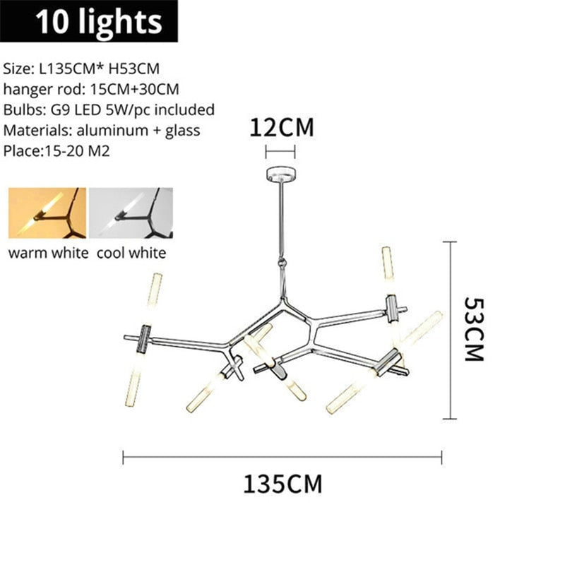 Abstract Golden Modern Chandelier - AiDeco.co.uk