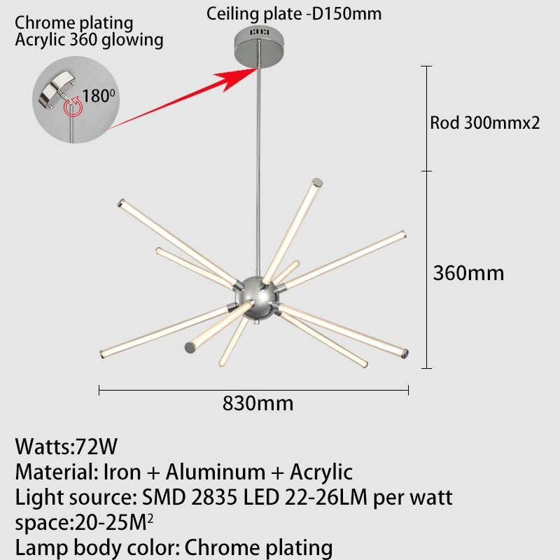 Modern Spike Led Hanging Chandelier - AiDeco.co.uk