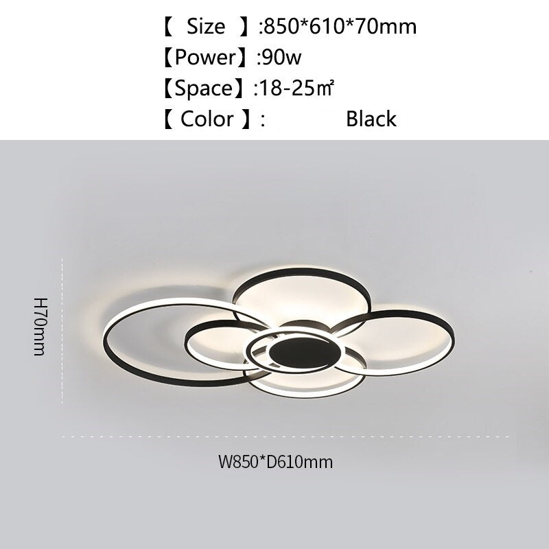 Modern Led Chandelier Dimmable RC - AiDeco.co.uk