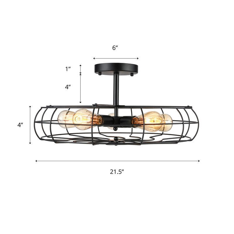 Lights Industrial Style Light Metal Cage Pendants - AiDeco.co.uk