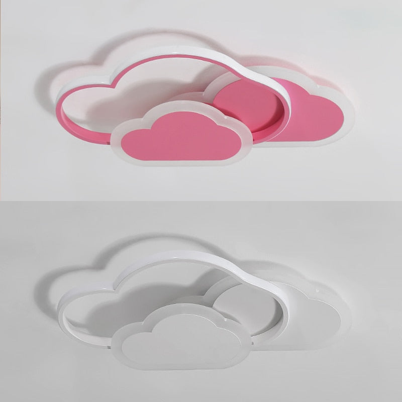 Modern Led Ceiling Lamp Creative White Cloud Bedroom Lighting Cartoon Children&#39;s Room Kid Read Study Pink Decoration Light - AiDeco.co.uk