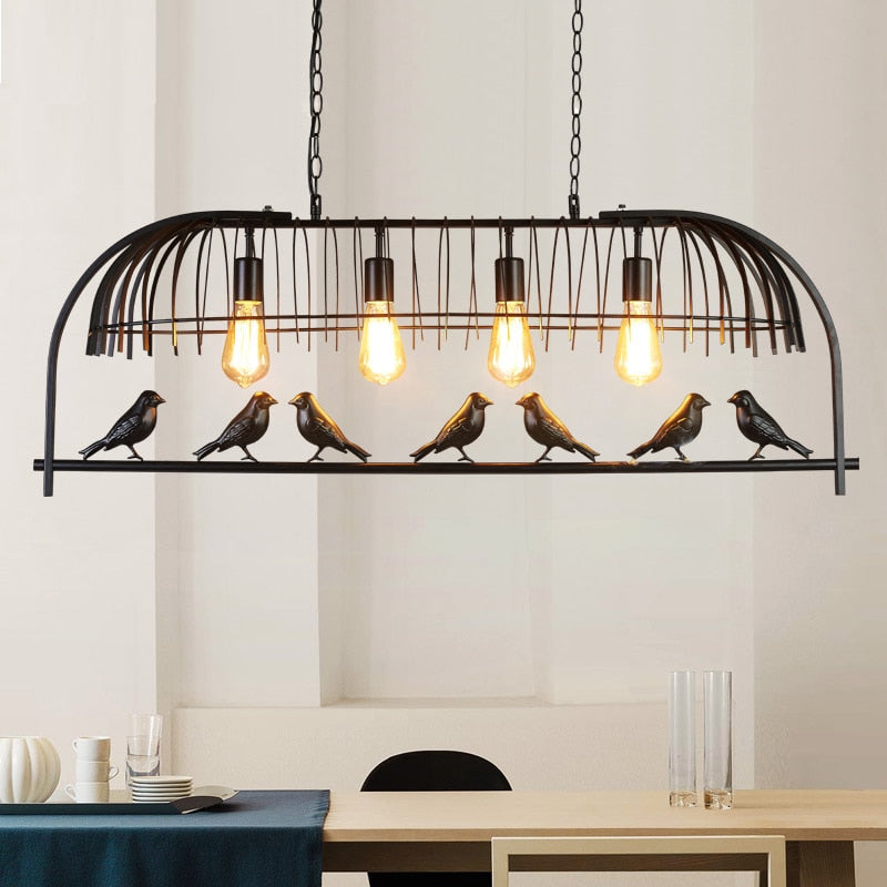 Retro Botanical Industrial Hanging Lamp - AiDeco.co.uk