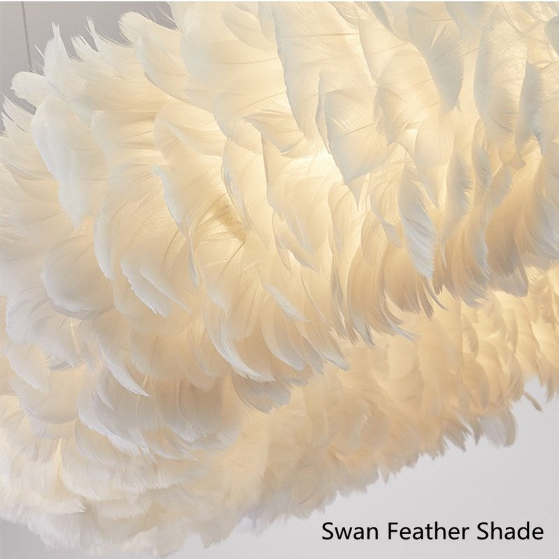 Artpad Nordic Pendant Lights Natural Swan Feather Droplights Bedroom Living Room Suspension Wedding Decor Romantic Lighting E27 - AiDeco.co.uk