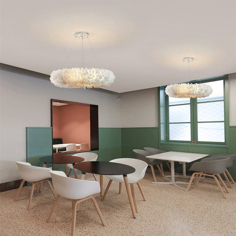 Artpad Nordic Pendant Lights Natural Swan Feather Droplights Bedroom Living Room Suspension Wedding Decor Romantic Lighting E27 - AiDeco.co.uk