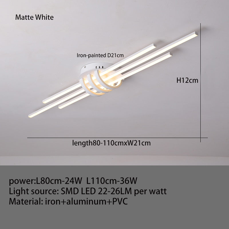 LODOOO Modern Led Chandeliers For Bedroom Corridor Foyer Living Room Matte Black/White Led Ceiling Chandelier Fixtures 90-260V - AiDeco.co.uk