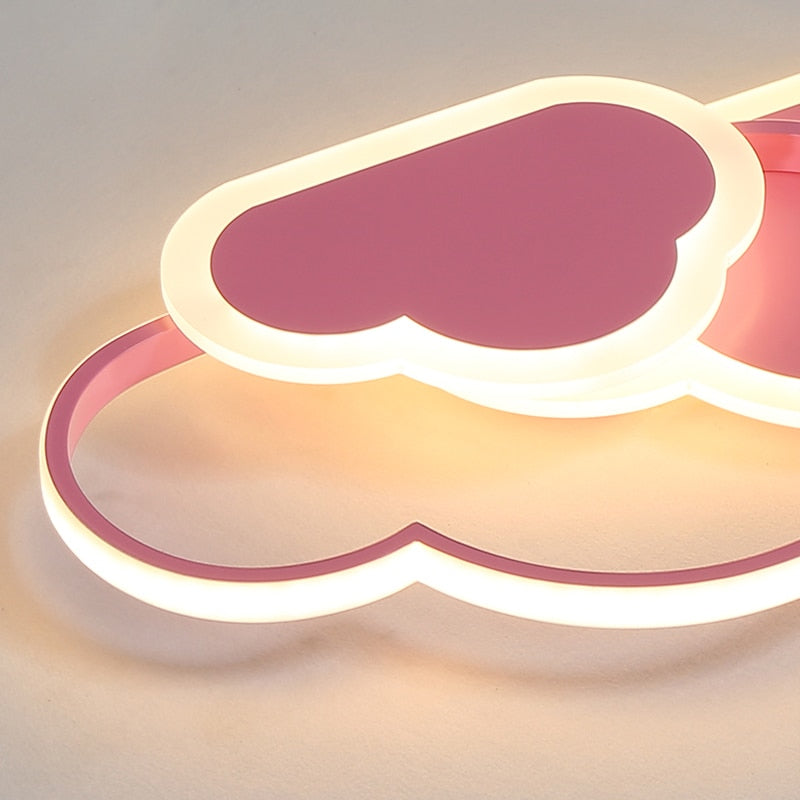 Modern Led Ceiling Lamp Creative White Cloud Bedroom Lighting Cartoon Children&#39;s Room Kid Read Study Pink Decoration Light - AiDeco.co.uk