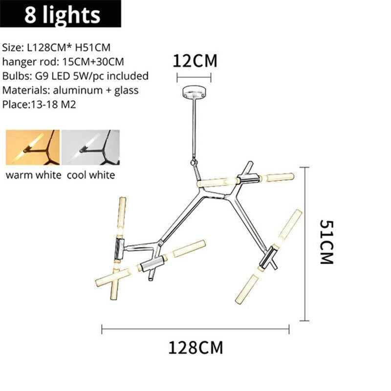 Abstract Golden Modern Chandelier - AiDeco.co.uk