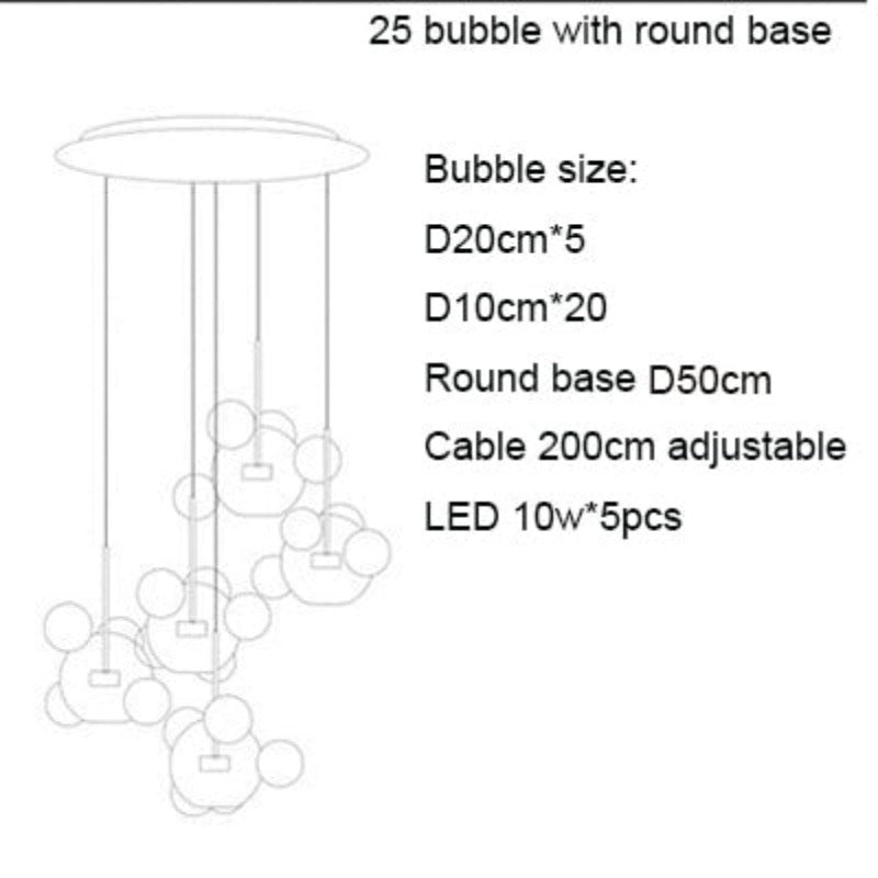 Artpad Living Room Chandelier Warm/White Lighting Creative Clear Glass Bubble LED Chandelier for Dinging Room Lighting Fixture - AiDeco.co.uk