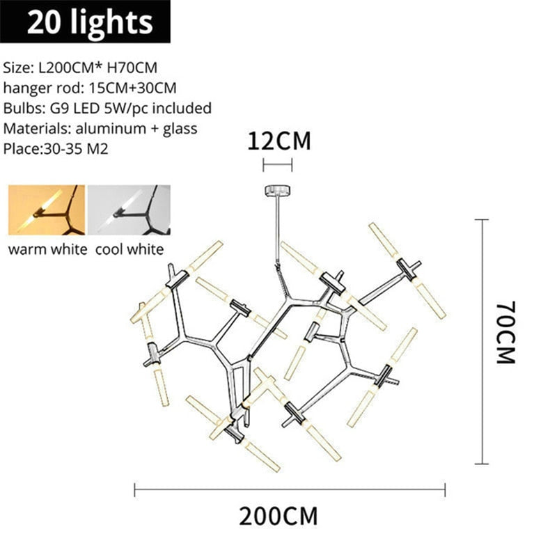 Abstract Golden Modern Chandelier - AiDeco.co.uk
