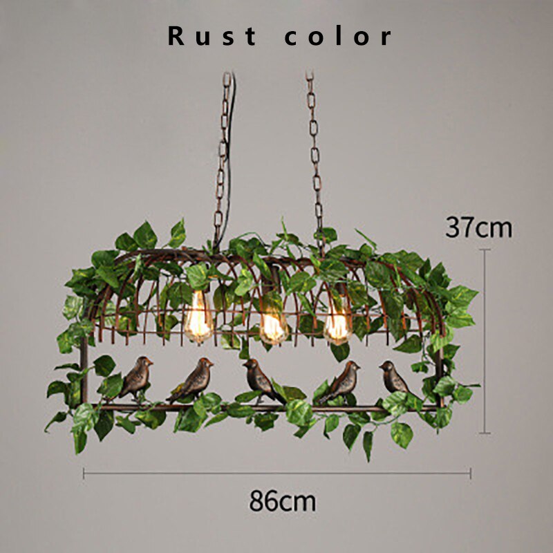 Retro Botanical Industrial Hanging Lamp - AiDeco.co.uk