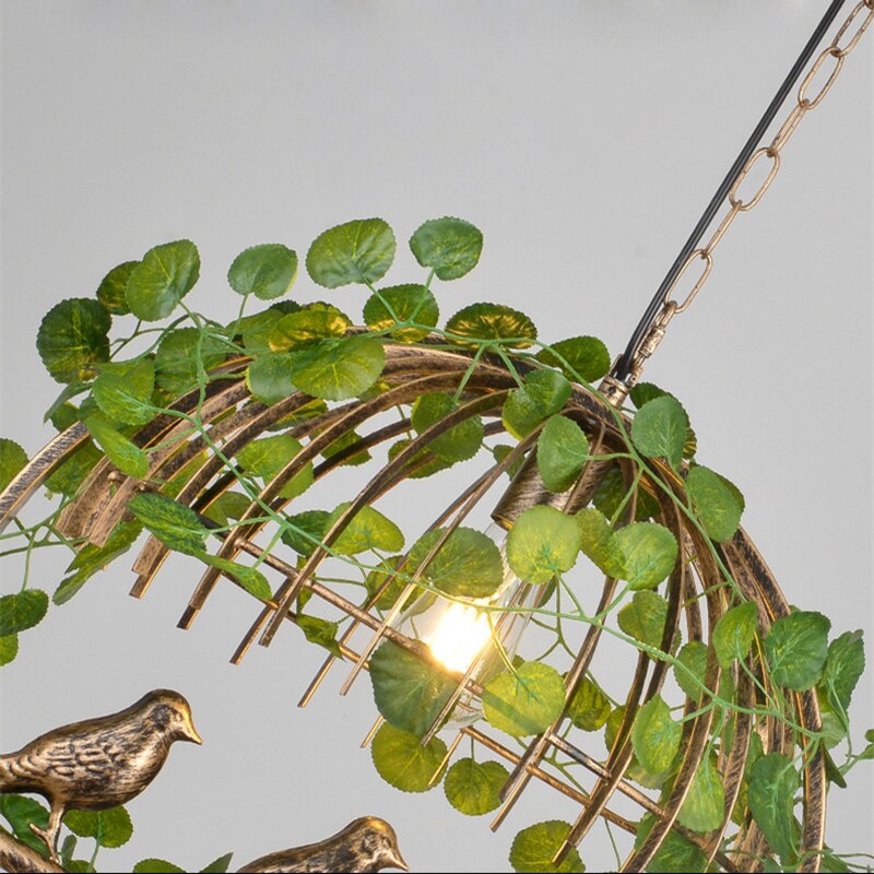 Retro Botanical Industrial Hanging Lamp - AiDeco.co.uk