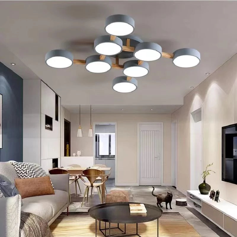 Modern bedroom ceiling pendant lights living room LED ceiling lights simple indoor lights kitchen lights wood art ceiling lamp - AiDeco.co.uk