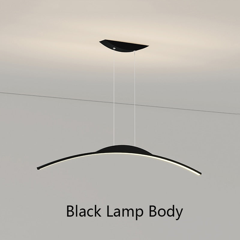 Dining Room Island LED Chandelier Modern Nordic Restaurant Simple Long Lighting Hanging Fixtures For Office Bar Coffee Art Lamps - AiDeco.co.uk