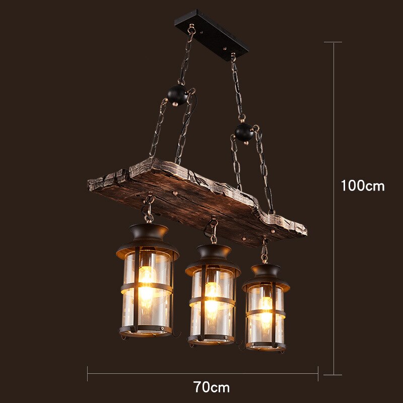 Antique Industrial Retro Wood LED Ceiling - AiDeco.co.uk