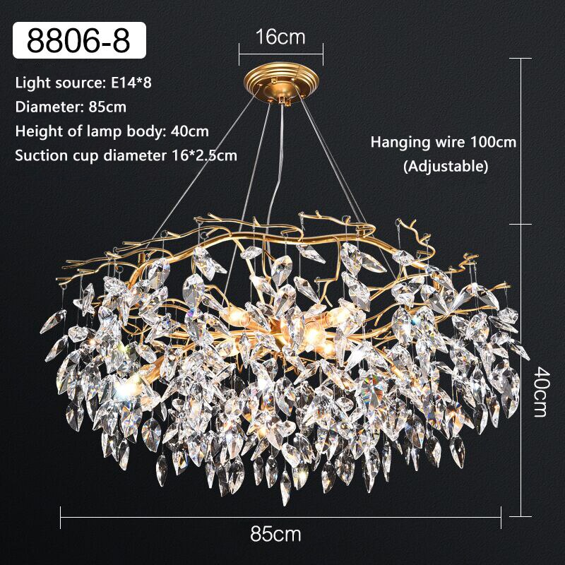 Modern Luxury Gold Crystal Chandelier Lighting Large Led Chandeliers Fixtures for Living Room Hotel Hall Art Decor Hanging Lamp - AiDeco.co.uk