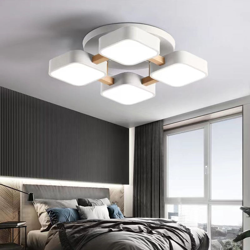 Modern bedroom ceiling pendant lights living room LED ceiling lights simple indoor lights kitchen lights wood art ceiling lamp - AiDeco.co.uk