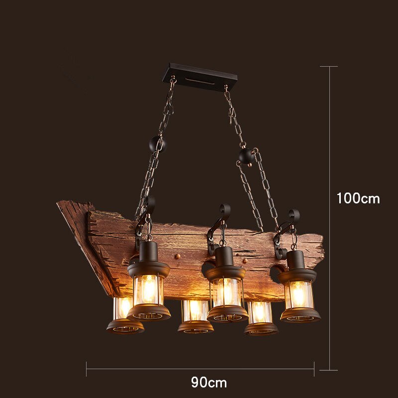 Antique Industrial Retro Wood LED Ceiling - AiDeco.co.uk