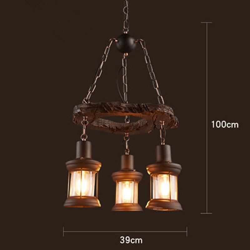 Antique Industrial Retro Wood LED Ceiling - AiDeco.co.uk