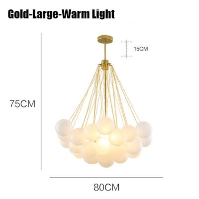 SANDYHA Nordic Frosted Glass Ball Chandeliers Children&#39;s Room Modern Hanging Lamps Dinning Living Room Gold Black LED Lightings - AiDeco.co.uk