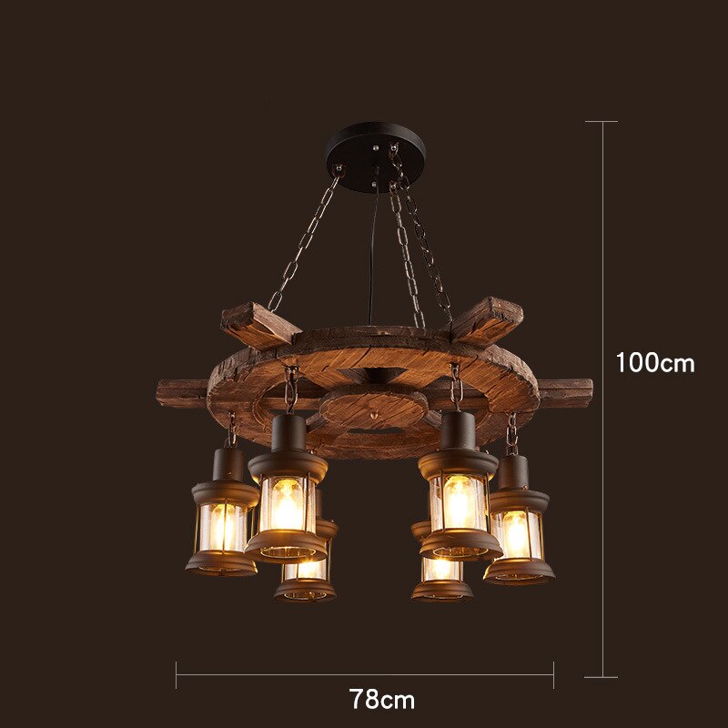 Antique Industrial Retro Wood LED Ceiling - AiDeco.co.uk