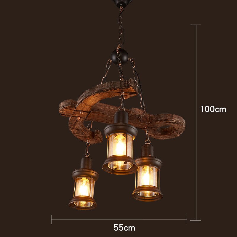 Antique Industrial Retro Wood LED Ceiling - AiDeco.co.uk
