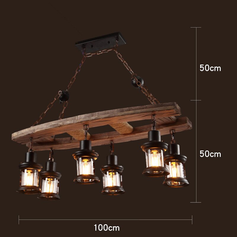 Antique Industrial Retro Wood LED Ceiling - AiDeco.co.uk