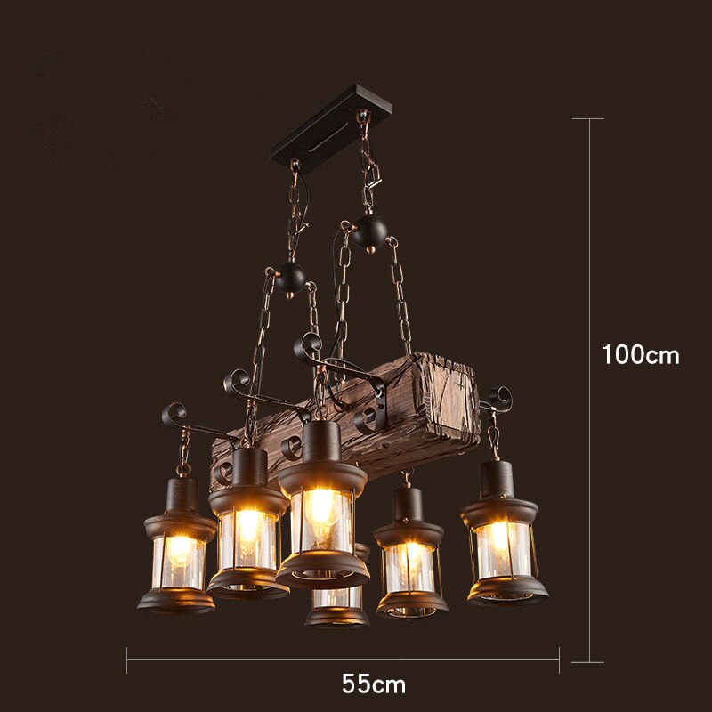 Antique Industrial Retro Wood LED Ceiling - AiDeco.co.uk
