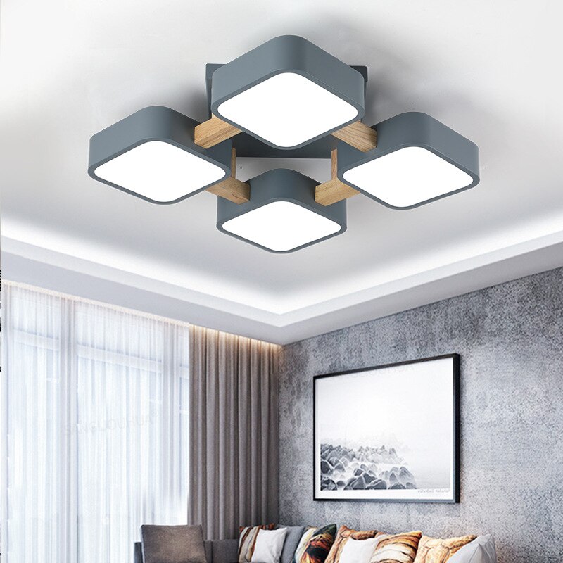 Modern bedroom ceiling pendant lights living room LED ceiling lights simple indoor lights kitchen lights wood art ceiling lamp - AiDeco.co.uk